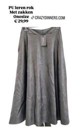 Nieuw PU leren rok met zakken, Kleding | Dames, Verzenden, Nieuw, Maat 38/40 (M), Zwart