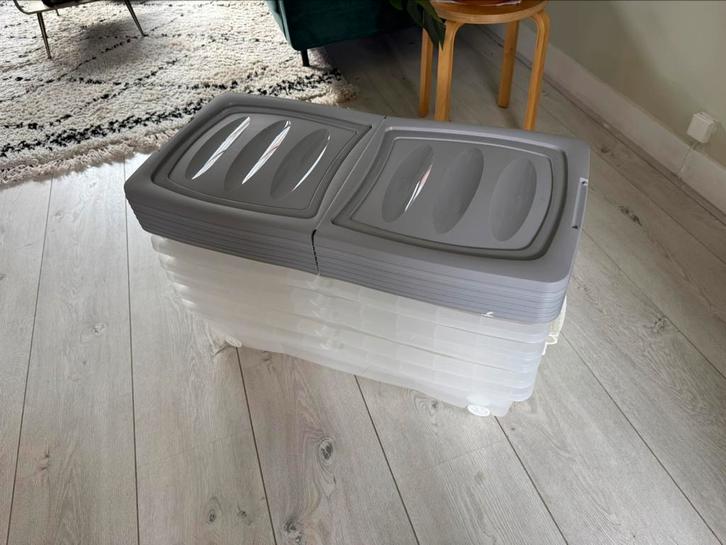 Opbergbox met wielen (7 stuks), Doe-het-zelf en Verbouw, Kratten en Dozen, Zo goed als nieuw, Bak of Kist, 75 tot 100 cm, Minder dan 35 cm