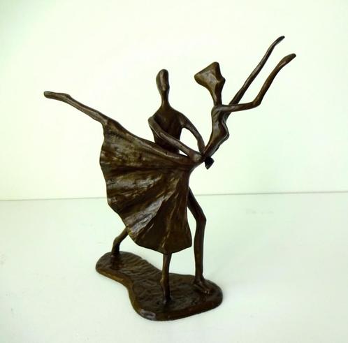 Bronzen beeldje danspaar ballerina geheveven armen 3715-b, Antiek en Kunst, Antiek | Koper en Brons, Brons, Ophalen of Verzenden