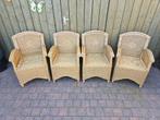 4 Rotan stoelen inclusief stoelkussens, Gebruikt, Overige kleuren, Riet of Rotan, Ophalen of Verzenden