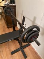 Sportbank met Halterset, Sport en Fitness, Fitnessapparatuur, Ophalen, Gebruikt, Krachtstation, Armen