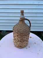 Brocante fles met riet, Ophalen of Verzenden