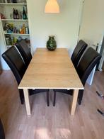 Blank houten Ikea eetkamertafel - Uitschuifbaar, Ophalen, Gebruikt, 50 tot 100 cm, Vijf personen of meer