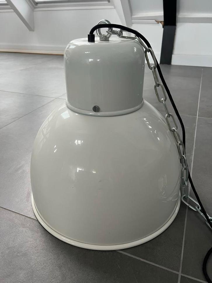 Witte hanglamp - 40x42 cm, Huis en Inrichting, Lampen | Hanglampen, Zo goed als nieuw, Minder dan 50 cm, Metaal, Ophalen