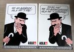 Hergé Kuifje 2 posters Jansen en Janssen 75x53 cm - jaren 90, Verzenden, Kuifje, Zo goed als nieuw, Beeldje of Figuurtje