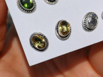 Vanoli 925 zilveren oorbellen / oorknopjes met citrien beschikbaar voor biedingen