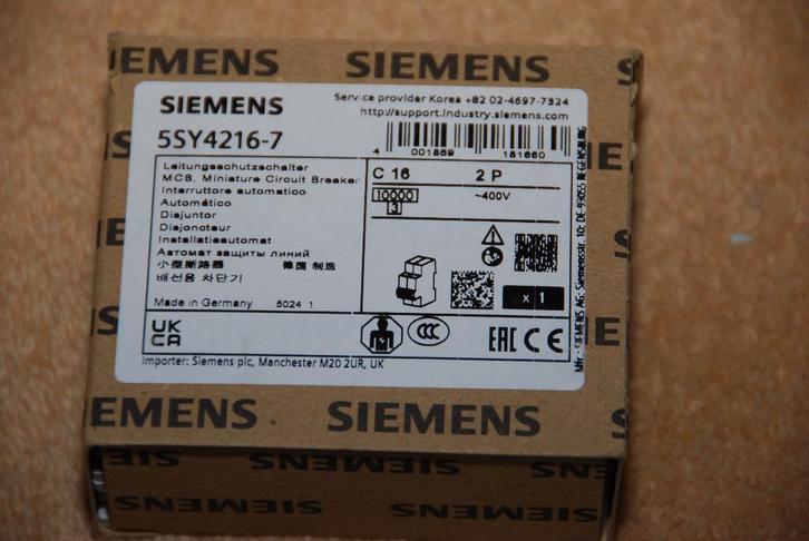 5SY4216-7 Siemens installatieautomaat C16 2P, Hobby en Vrije tijd, Elektronica-componenten, Nieuw, Ophalen of Verzenden
