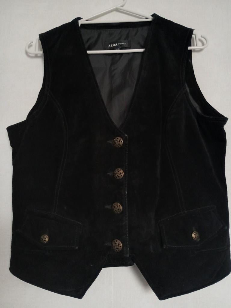Zwart suède gilet - Maat 40, Kleding | Dames, Maat 38/40 (M), Zwart, Arma, Ophalen of Verzenden