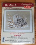 riolis borduurpakket - winter sneeuw uil, Verzenden, Zo goed als nieuw, Handborduren, Borduurpakket