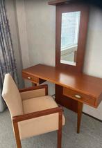 Kaptafel met spiegel en bijbehorende stoel, Ophalen, Gebruikt, 100 tot 150 cm, Minder dan 100 cm