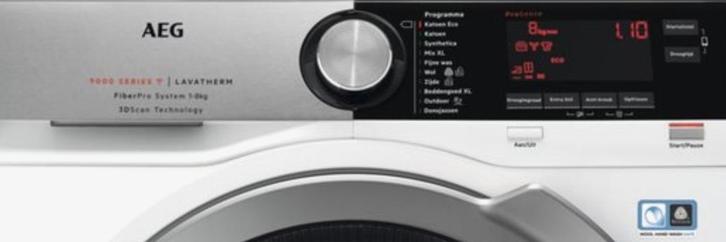 AEG T9DEN87CC Warmtepompdroger FiberPro, Witgoed en Apparatuur, Wasdrogers, Gebruikt, Condens, Voorlader, 6 tot 8 kg, 85 tot 90 cm
