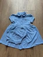 Ralph Lauren blauw/wit jurkje met bloomer maat 80 (18M), Meisje, Jurkje of Rokje, Ophalen of Verzenden, Zo goed als nieuw