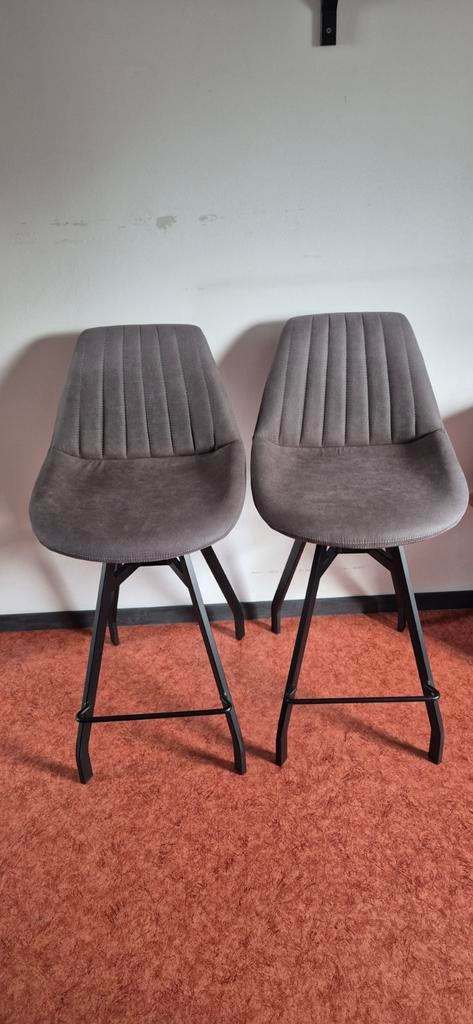 Set van 2 grijze eetkamerstoelen, Ophalen, Twee, Zo goed als nieuw, Stof