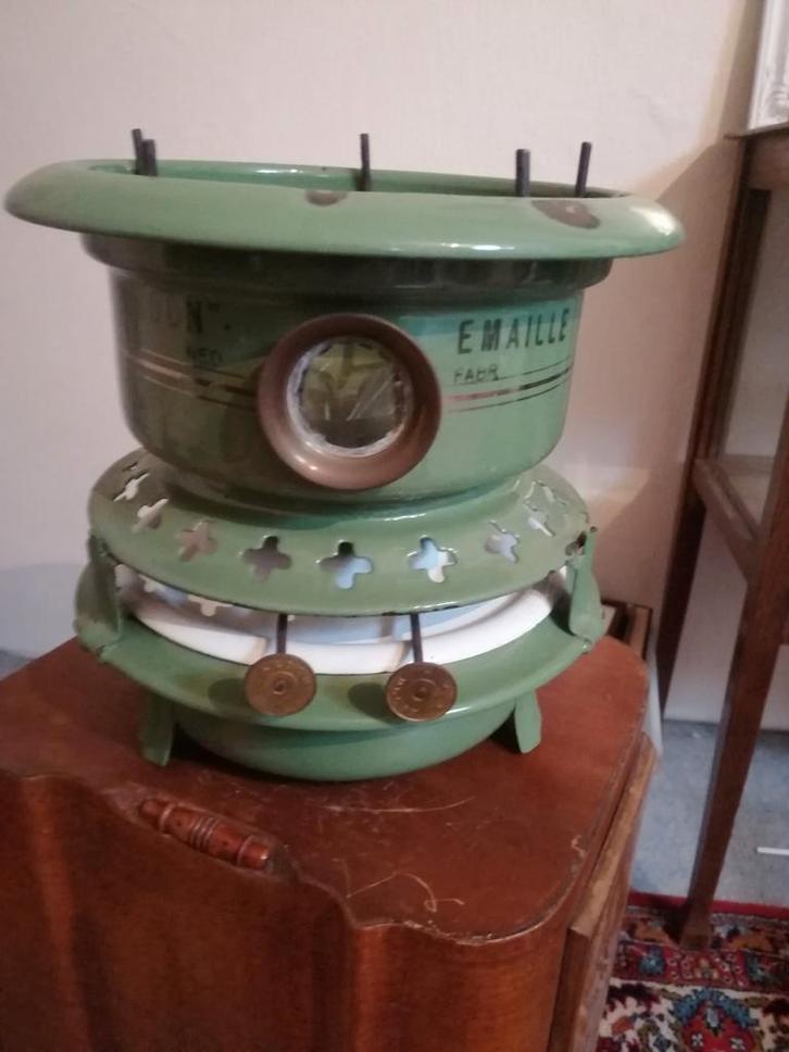 Antiek Petroleumstel - Twee Pits, Antiek en Kunst, Antiek | Emaille, Ophalen of Verzenden