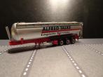 137 herpa bulk oplegger alfred talke 3-as rood chassis 1:87, Ophalen of Verzenden, Zo goed als nieuw, Bus of Vrachtwagen, Herpa