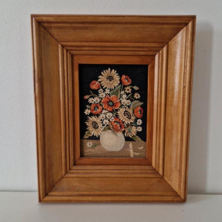 Bloemen schilderij Heel fijn antiek  borduurwerk, Antiek en Kunst, Kunst | Schilderijen | Klassiek, Ophalen of Verzenden