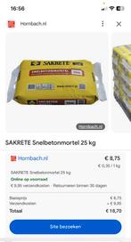 Snel beton mortel 25kg, Ophalen of Verzenden, Nieuw