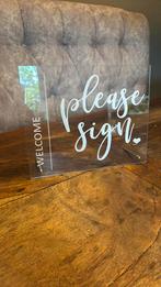 Bruiloft bord signeren, Ophalen of Verzenden, Versiering, Geboorte of Huwelijk