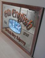 Grote spiegel Old English bar pub mancave barspiegel 89x63, Ophalen, Gebruikt, Reclamebord