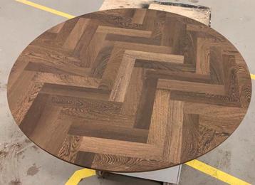 Tafelbladen nieuw visgraat wengé 120 cm en 130 cm diameter  beschikbaar voor biedingen