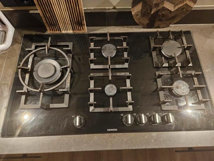 Siemens gaskookplaat 91cm - 5 pits, Witgoed en Apparatuur, Fornuizen, Gebruikt, Inbouw, Gas, 5 kookzones of meer, Minder dan 85 cm
