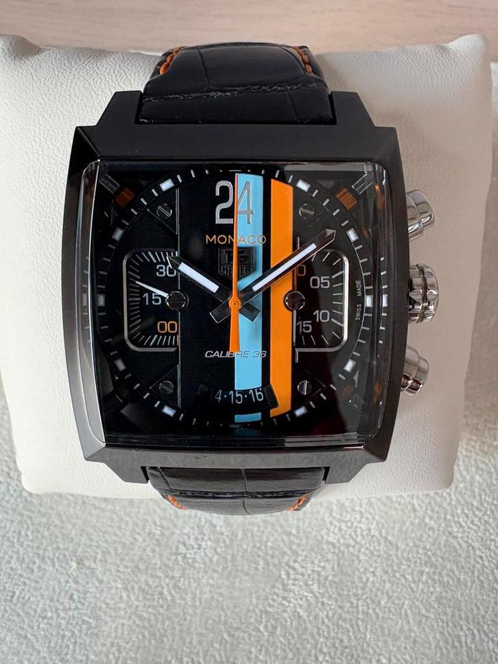 TAG Heuer Calibre 36 Monaco CAL5110.FC6265, Sieraden, Tassen en Uiterlijk, Horloges | Heren, Zo goed als nieuw, Polshorloge, TAG Heuer