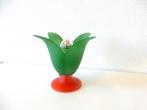 vintage Van De Heg tafellamp glas lamp jaren 80 tulp, Gebruikt, ., Vintage, Ophalen of Verzenden