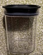 Voorraadpot Plast team transparant met zwart deksel 1,6 ltr, Huis en Inrichting, Ophalen of Verzenden, Gebruikt