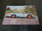 Reclame Poster (A4) Porsche 917/ Gulf's Racing (1970), Verzenden, Gebruikt, Auto's