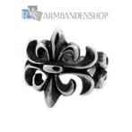 RVS floral ring bloemen dames ring gothic franse lelie ring, Nieuw, Ophalen of Verzenden, Dame, IJzer of Staal