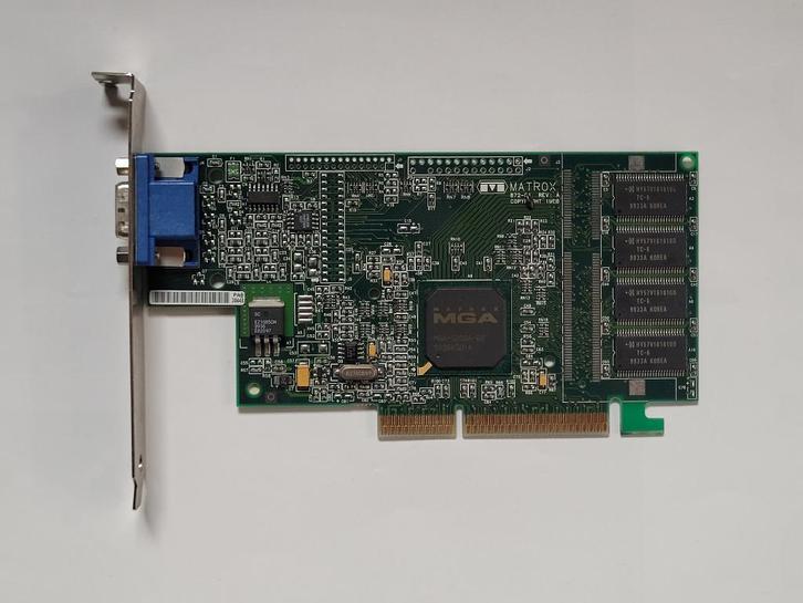 Matrox G200A-D2 AGP Videokaart – Ongetest, Netjes, Computers en Software, Videokaarten, Gebruikt, Matrox, AGP, Overige soorten