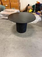 Mango eettafel met kolom poot nieuw, Ophalen, 100 tot 150 cm, Rond, Zo goed als nieuw