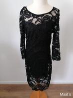 Zwarte kanten jurk met 3-kwart mouwen maat s, Kleding | Dames, Jurken, Ophalen of Verzenden, Zo goed als nieuw