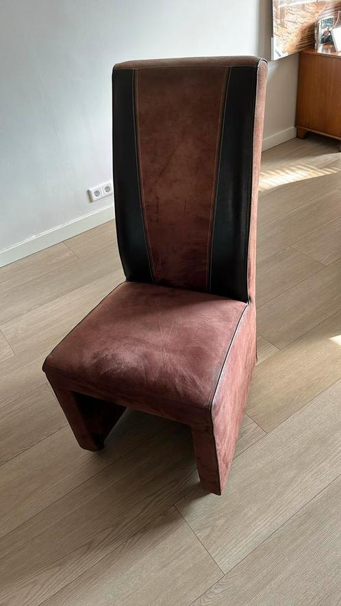 4 kamerstoelen met wieltjes, Huis en Inrichting, Stoelen, Gebruikt, Vier, Stof, Bruin, Ophalen