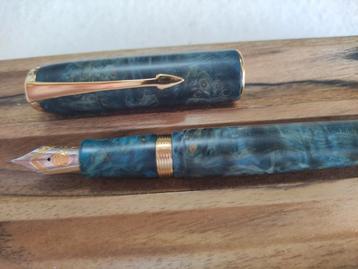 Hongdian A7 Wood vulpen fountain pen met long knife point  beschikbaar voor biedingen