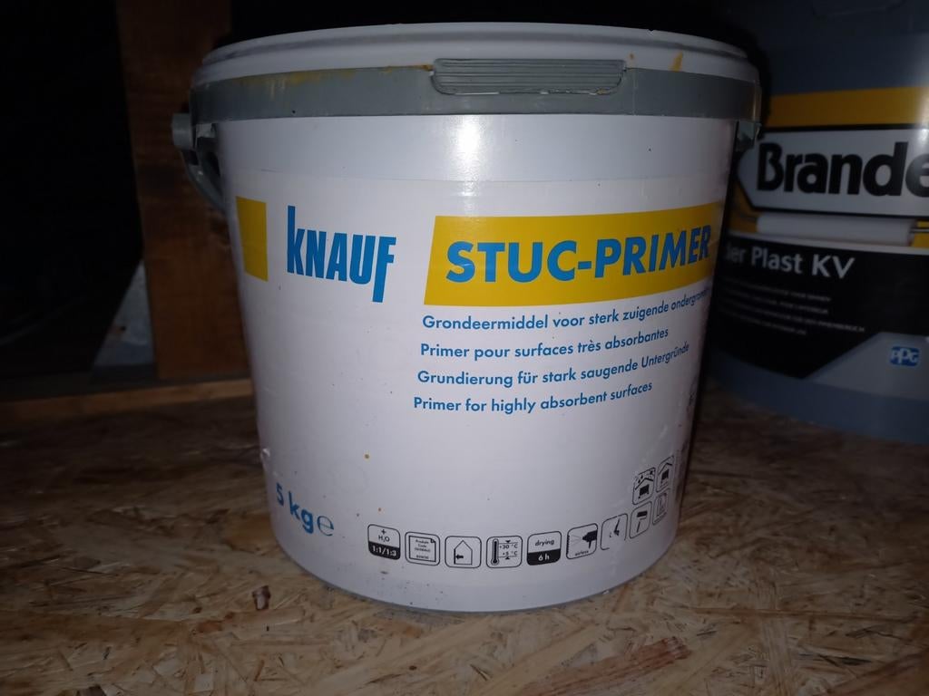 Volle pot Knauf stucprimer 5kg / 9 liter Histor monodek prim, Ophalen, Nieuw, Wit