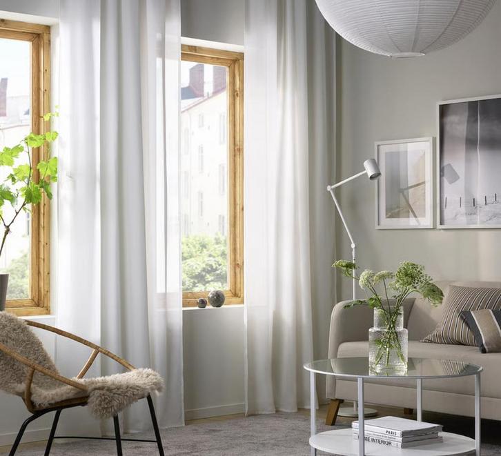 Prachtige (inbetween) gordijn 145 X 300 cm WIT, Huis en Inrichting, Stoffering | Gordijnen en Lamellen, Nieuw, 200 cm of meer