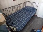 Eenpersoons bed metaal 90 200, Ophalen, 90 cm, Eenpersoons, Zwart