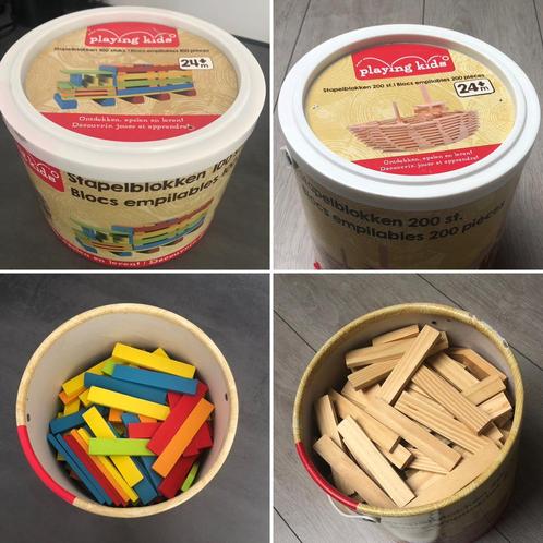 2 dozen vol houten speelgoed, Kapla van Playing kids, Kinderen en Baby's, Speelgoed | Houten speelgoed, Gebruikt, Overige typen