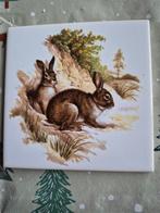 Vintage Mosa Holland Tegel met Konijnen varkens en fuut, Ophalen