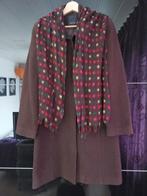 WOLLEN JAS van VERA MODE maat S met BIJPASSENDE WOLLEN SHAWL, Bruin, Vero Moda, Ophalen of Verzenden, Zo goed als nieuw