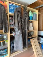 Vintage Lange Lederen Jas, Ophalen, Gedragen, Overige maten, Bruin