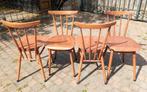 Vintage jaren 50 spijlen stoelen van Ton, eetkamerstoelen, Huis en Inrichting, Stoelen, Ophalen, Gebruikt