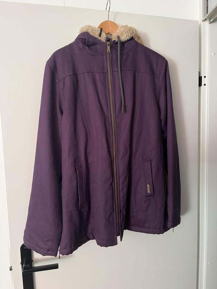 HoodLamb hempfresh winterjas (vegan), Kleding | Dames, Jassen | Winter, Nieuw, Maat 42/44 (L), Paars, Ophalen of Verzenden