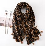 Luipaard sjaal (dames tijger shawl bruine zwarte panter), Verzenden, Nieuw, Sjaal