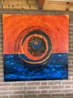 Abstract Schilderij Oranje en Blauw, Ophalen