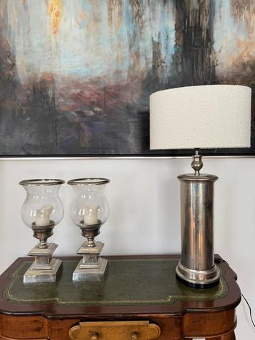 Chanel Eichholtz zilveren tafellamp tablelamp lamp zilver beschikbaar voor biedingen