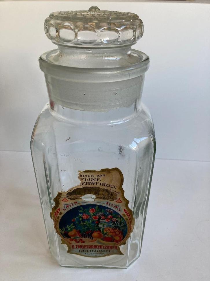 antieke snoeppot, voorraadpot Engelbracht Rotterdam, Antiek en Kunst, Antiek | Glas en Kristal, Ophalen