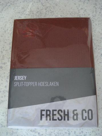 Hoeslaken voor Splittopper - Cognac - Maat: 200 x 200/210 cm beschikbaar voor biedingen