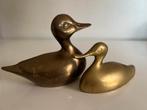 Vintage 2 Massieve Messing Eenden Hollywood Regency 70’s, Antiek en Kunst, Antiek | Koper en Brons, Ophalen of Verzenden, Koper